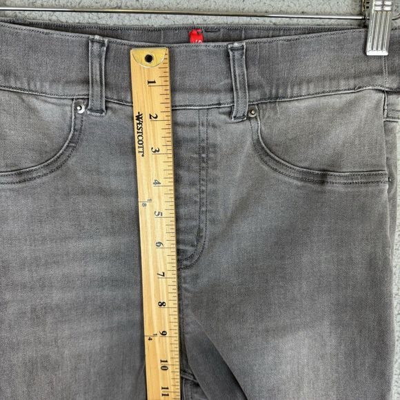 SPANX Jeans Womens S Gray Distressed Denim Pull On Skinny Raw Hem - Picture 6 of 9